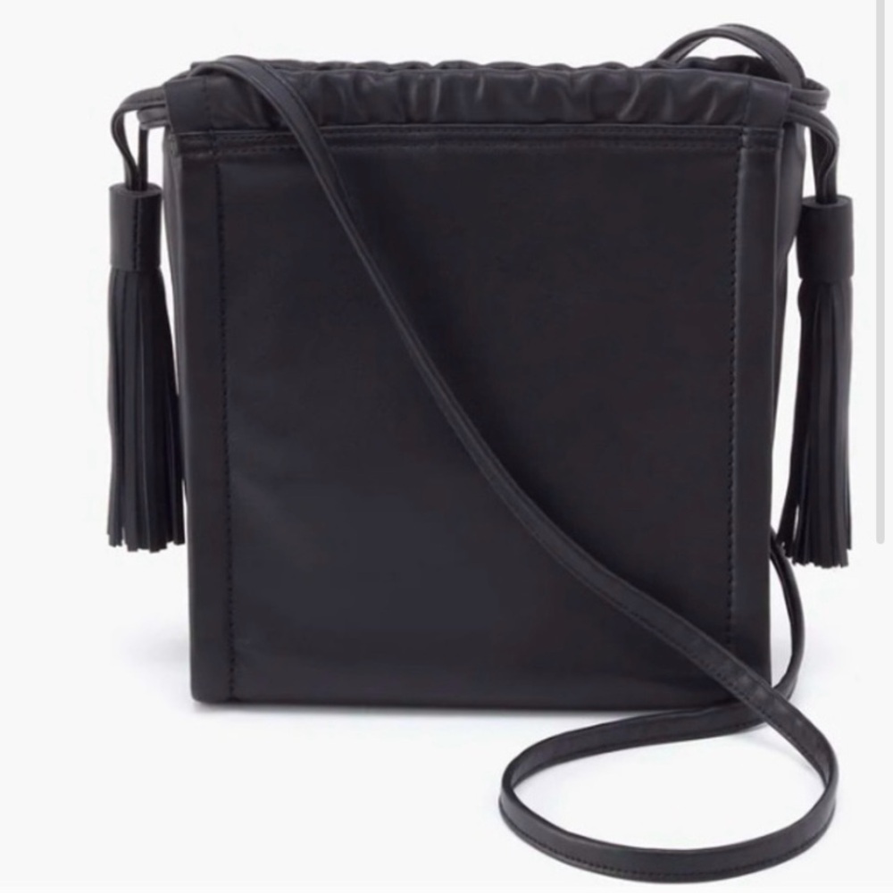 HOBO Black Tote Bag with Tassels and Adjustable Strap